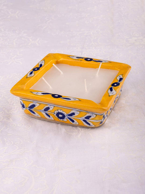Blue Pottery Scented Candle Holder Assorted Colour